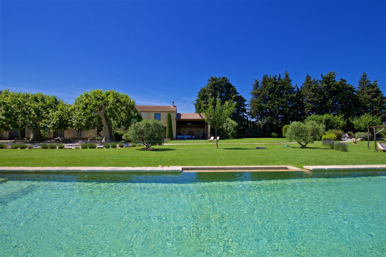 Piscine au milieu du parc